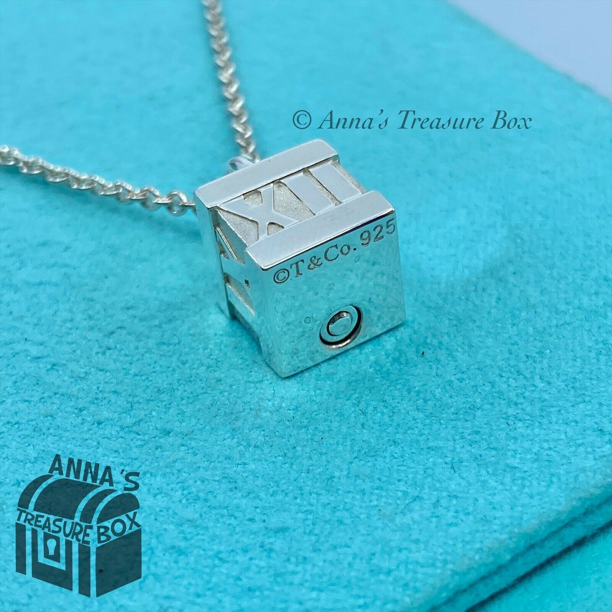 Tiffany & Co. 925 Silver Atlas Cube Padlock Charm 20