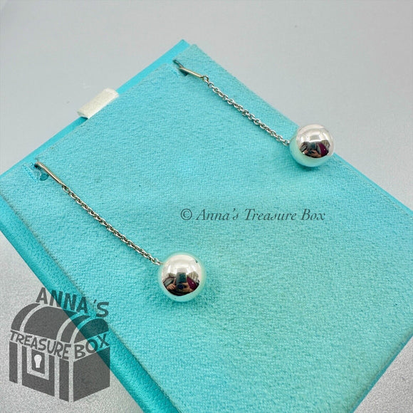 Tiffany & Co. 925 Silver 10mm Bead Ball HardWear Drop Dangle Earring (bx, pch)
