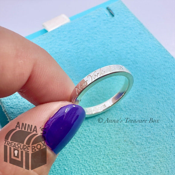 Tiffany & Co. 925 Silver 5th Ave Ring Band Sz. 6 (Pouch)