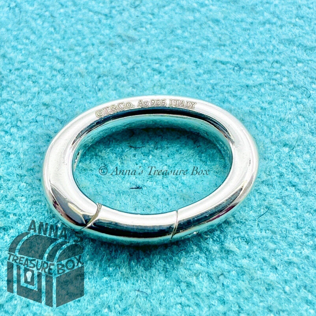 Tiffany & Co. 925 Silver Italy Oval Clasp Clasping Link Jump Ring