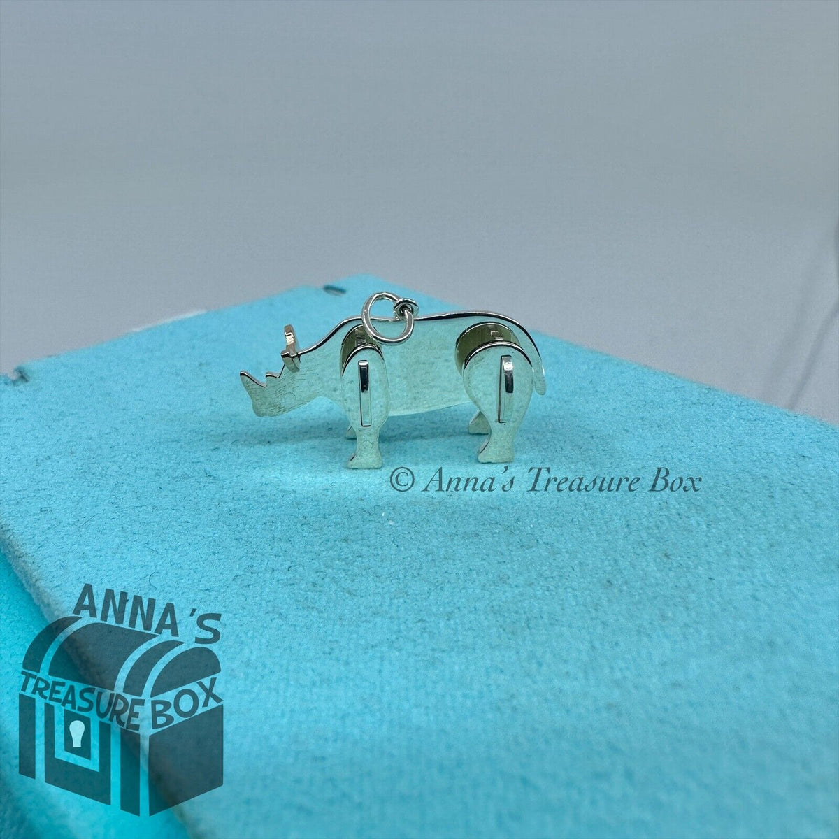 Tiffany & Co. 18k Rose Gold 925 Silver Save The Wild Rhino Charm