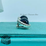 Tiffany & Co. 925 Silver Black Onyx Twist Rope Clip On Earring + Receipt (pouch)