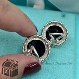 Tiffany & Co. 925 Silver Black Onyx Twist Rope Clip On Earring + Receipt (pouch)