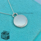 Tiffany & Co. 925 Silver 1837 Blue Enamel Circle 18” Necklace + Receipt (pouch)