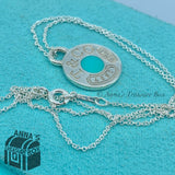 Tiffany & Co. 925 Silver 1837 Blue Enamel Circle 18” Necklace + Receipt (pouch)