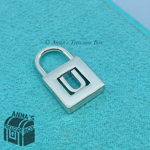 Tiffany & Co. 925 Silver Alphabet U Padlock Adjustable Charm Pendant (pouch)