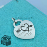 Tiffany & Co. 925 Silver LARGE Heart Arrow RTT Charm Pendant (Bx, Pch, Rbn)