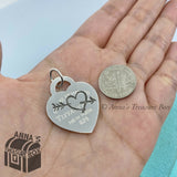 Tiffany & Co. 925 Silver LARGE Heart Arrow RTT Charm Pendant (Bx, Pch, Rbn)