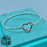 Tiffany & Co. 925 Silver Peretti Open Heart 6.5" Hook Bangle (pouch)