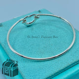 Tiffany & Co. 925 Silver Peretti Open Heart 6.5" Hook Bangle (pouch)