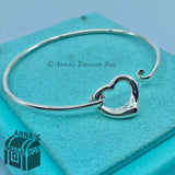 Tiffany & Co. 925 Silver Peretti Open Heart 6.5" Hook Bangle (pouch)