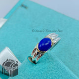Tiffany & Co. 925 Silver 18K Gold Lapis Lazuli Cabochon Ring Sz. 7.5 (pouch)
