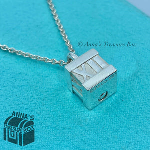 Tiffany & Co. 925 Silver Atlas Cube Padlock Charm 20" Necklace (pouch)