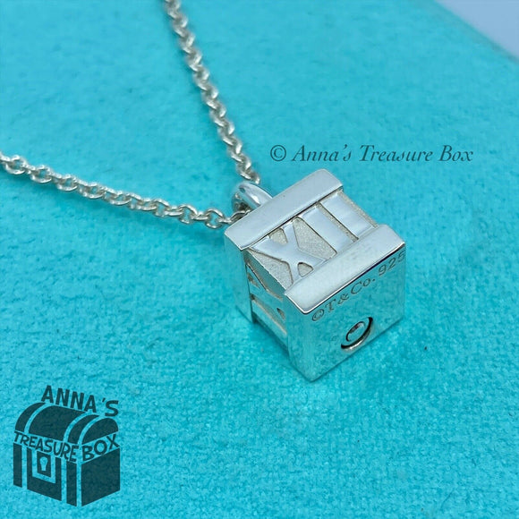 Tiffany & Co. 925 Silver Atlas Cube Padlock Charm 20