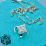 Tiffany & Co. 925 Silver Atlas Cube Padlock Charm 20" Necklace (pouch)