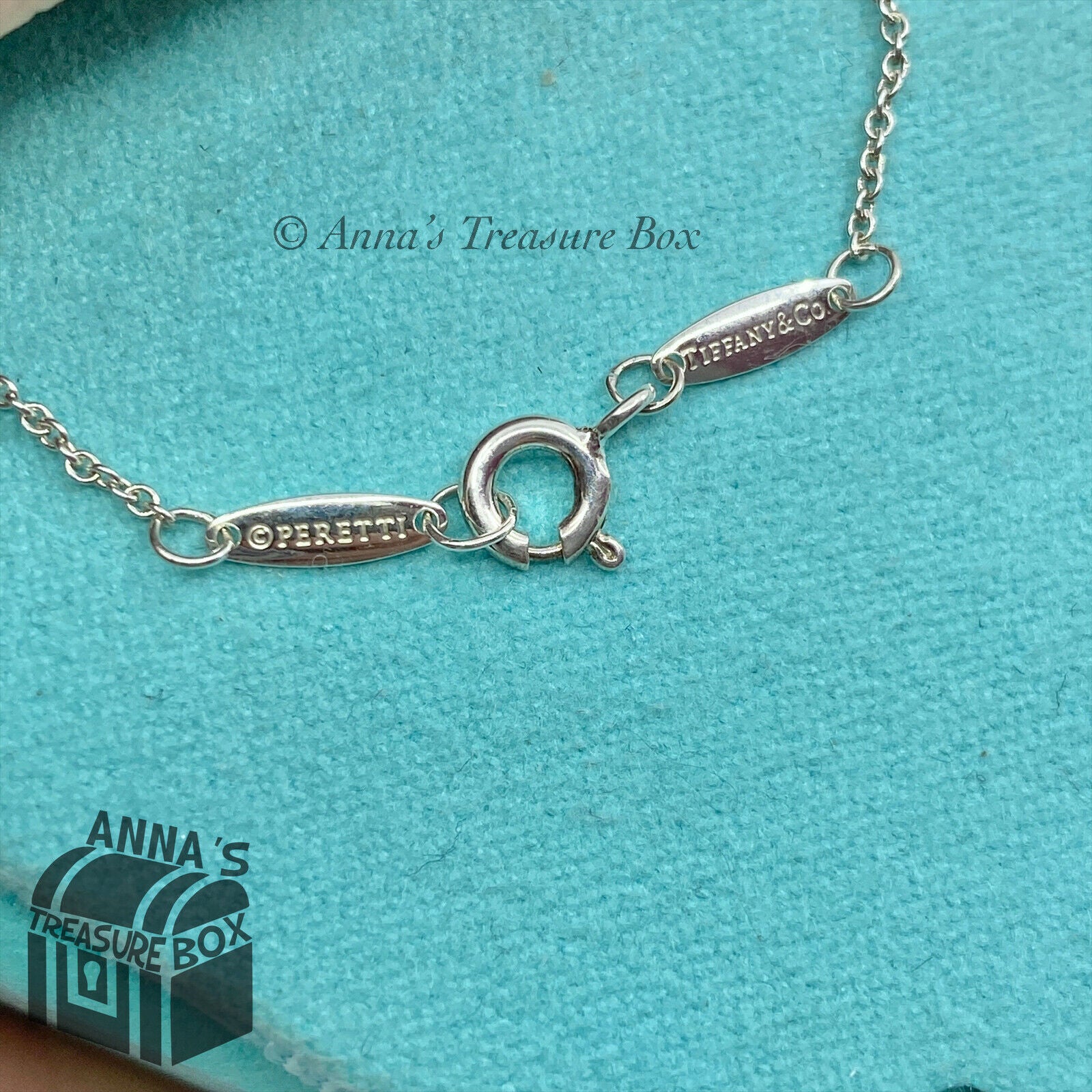 Tiffany & Co. 925 Silver Pink Pearl By The Yard Open Heart 7