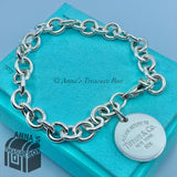 Tiffany & Co. 925 Silver RTT Round Tag 9.5" Bracelet (pouch)