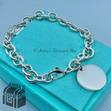 Tiffany & Co. 925 Silver RTT Round Tag 9.5" Bracelet (pouch)