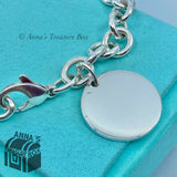 Tiffany & Co. 925 Silver RTT Round Tag 9.5" Bracelet (pouch)