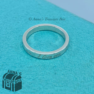 Tiffany & Co. 925 Silver I Love You Ring Band Sz. 6 (Pouch)