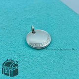 Tiffany & Co. 925 Silver Notes Letter Initial H Round Disc Charm (pouch)