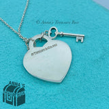 Tiffany & Co. 925 Silver MEDIUM RTT Heart Key 18" Necklace (pouch)