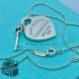 Tiffany & Co. 925 Silver MEDIUM RTT Heart Key 18" Necklace (pouch)