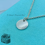 Tiffany & Co. 925 Silver Letter 'A' Round Charm 18" Necklace (pouch)
