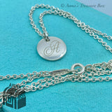 Tiffany & Co. 925 Silver Letter 'A' Round Charm 18" Necklace (pouch)