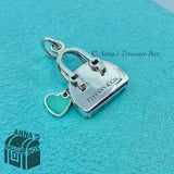 Tiffany & Co. 925 Silver Purse Handbag Blue Enamel Heart Charm (box, pch, rbbn)