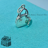 Tiffany & Co. 925 Silver Purse Handbag Blue Enamel Heart Charm (box, pch, rbbn)