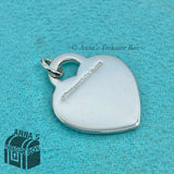 Tiffany & Co. 925 Silver MEDIUM Pink Outline/Border RTT Heart Charm (Bx, Pch,Rb)