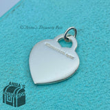 Tiffany & Co. 925 Silver MEDIUM Pink Outline/Border RTT Heart Charm (Bx, Pch,Rb)