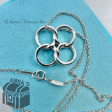 Tiffany & Co. 925 Silver Elsa Peretti 27mm/1" Quadrifoglio 16" Necklace (pouch)