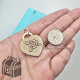 Tiffany & Co. 18K Rose Gold RTT Rose Etched LARGE Charm Pendant (bx, pch, rbbn)