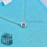 Tiffany & Co. 925 Silver CBTY 0.13 Carat Aquamarine 16" Necklace (bx, pch, rbbn)