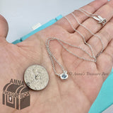 Tiffany & Co. 925 Silver CBTY 0.13 Carat Aquamarine 16" Necklace (bx, pch, rbbn)