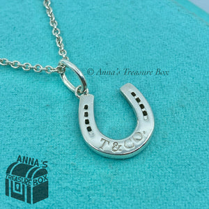 Tiffany & Co. 925 Silver Horseshoe Lucky Charm 18" Necklace (pouch)