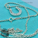 Tiffany & Co. 925 Silver Horseshoe Lucky Charm 18" Necklace (pouch)