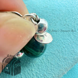 Tiffany & Co. 925 Silver 10mm Malachite Silver Bead 7.5" Bracelet (box, pch)