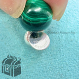 Tiffany & Co. 925 Silver 10mm Malachite Silver Bead 7.5" Bracelet (box, pch)
