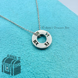 Tiffany & Co. 925 Silver Atlas Cutout Round Circle 16" Necklace (bx, pch, rbbn)
