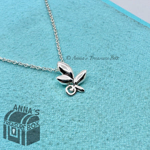 Tiffany & Co. 925 Silver Picasso Olive Leaf Pendant 16" Necklace (bx, pch, rbn)