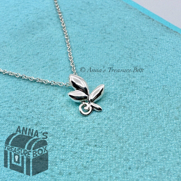 Tiffany & Co. 925 Silver Picasso Olive Leaf Pendant 16