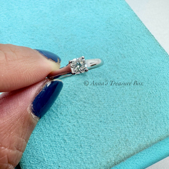 Tiffany & Co. Lucida Platinum 0.31ct Diamond Engagement Ring Size 4.5 (boxset)