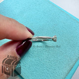 Tiffany & Co. Knife Edge Platinum 0.21ct Diamond Engagement Ring Size 3 (boxset)