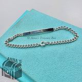 Tiffany & Co. 925 Silver Vintage ID Bar Bracelet 6" (box, pouch, ribbon)