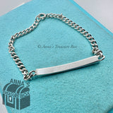 Tiffany & Co. 925 Silver Vintage ID Bar Bracelet 6" (box, pouch, ribbon)