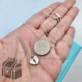 Tiffany & Co. 925 Silver Mini Keyhole Heart 16" Necklace (pouch)