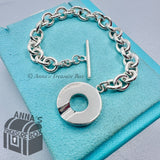 Tiffany & Co. 925 Silver 1837 Toggle 7.5" Bracelet Unisex (box, pouch, ribbon)